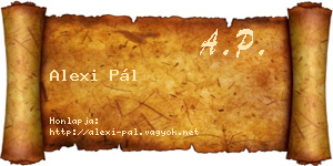 Alexi Pál névjegykártya